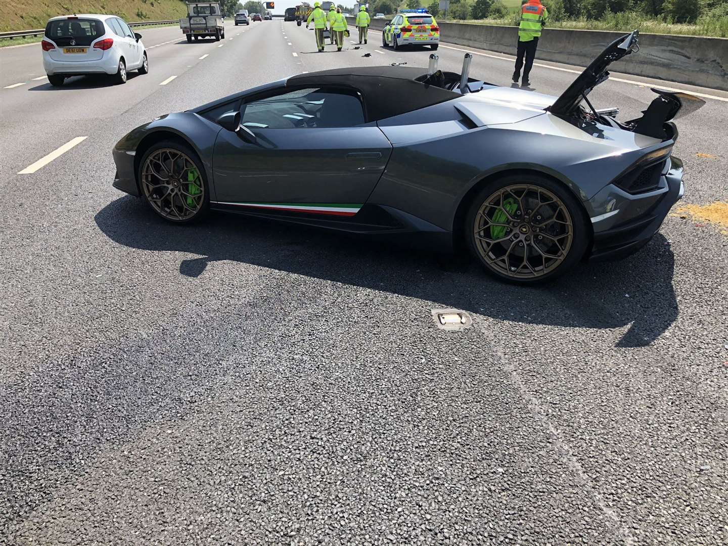 The Lamborghini was just 20 minutes into its first trip when the incident occurred (WYP Roads Policing Unit/PA)