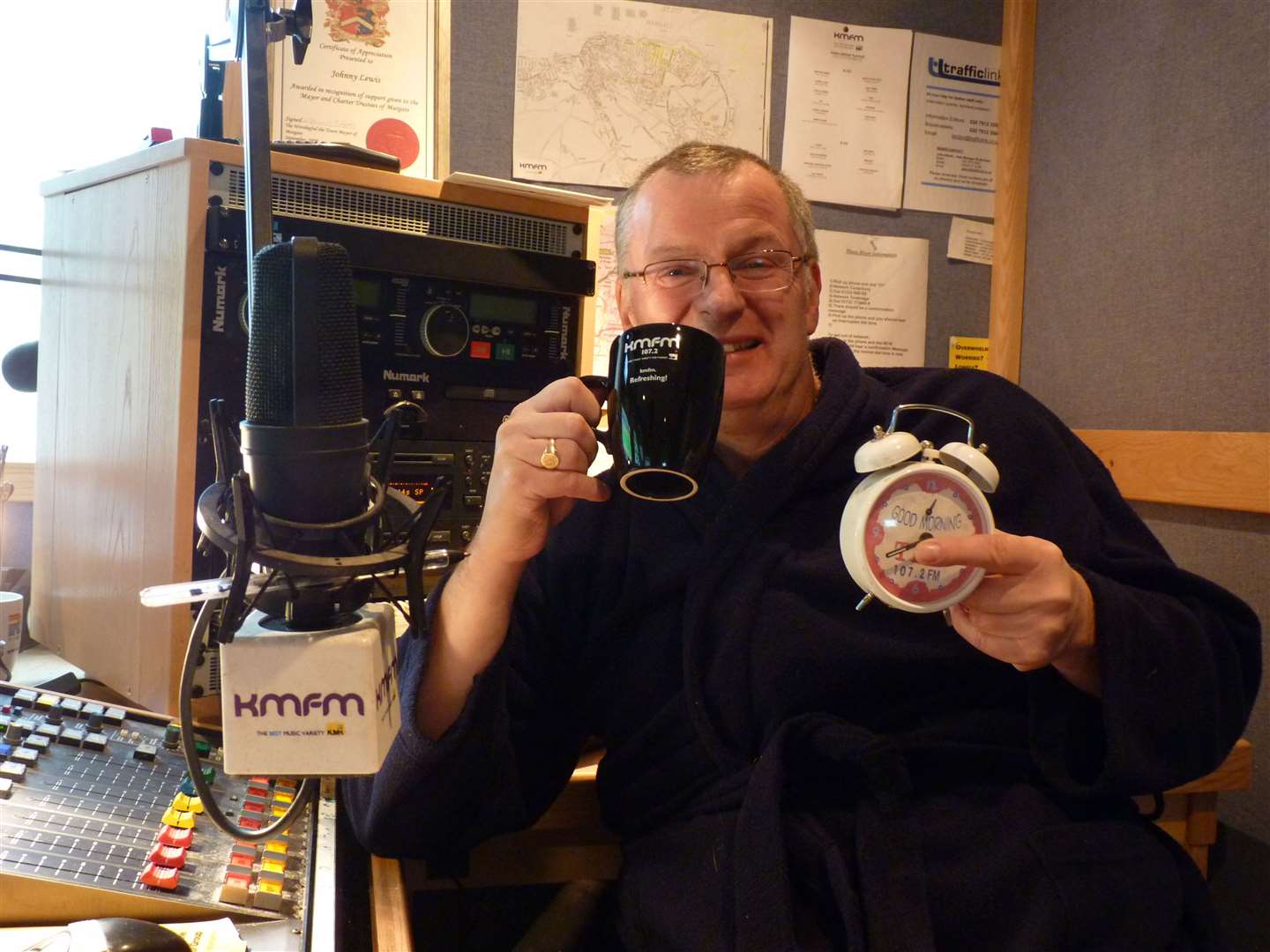 Former kmfm for Thanet breakfast show presenter Johnny Lewis spent two nights in the radio studios in Northdown Road, Cliftonville, when heavy snow struck. Picture: Martin Jefferies