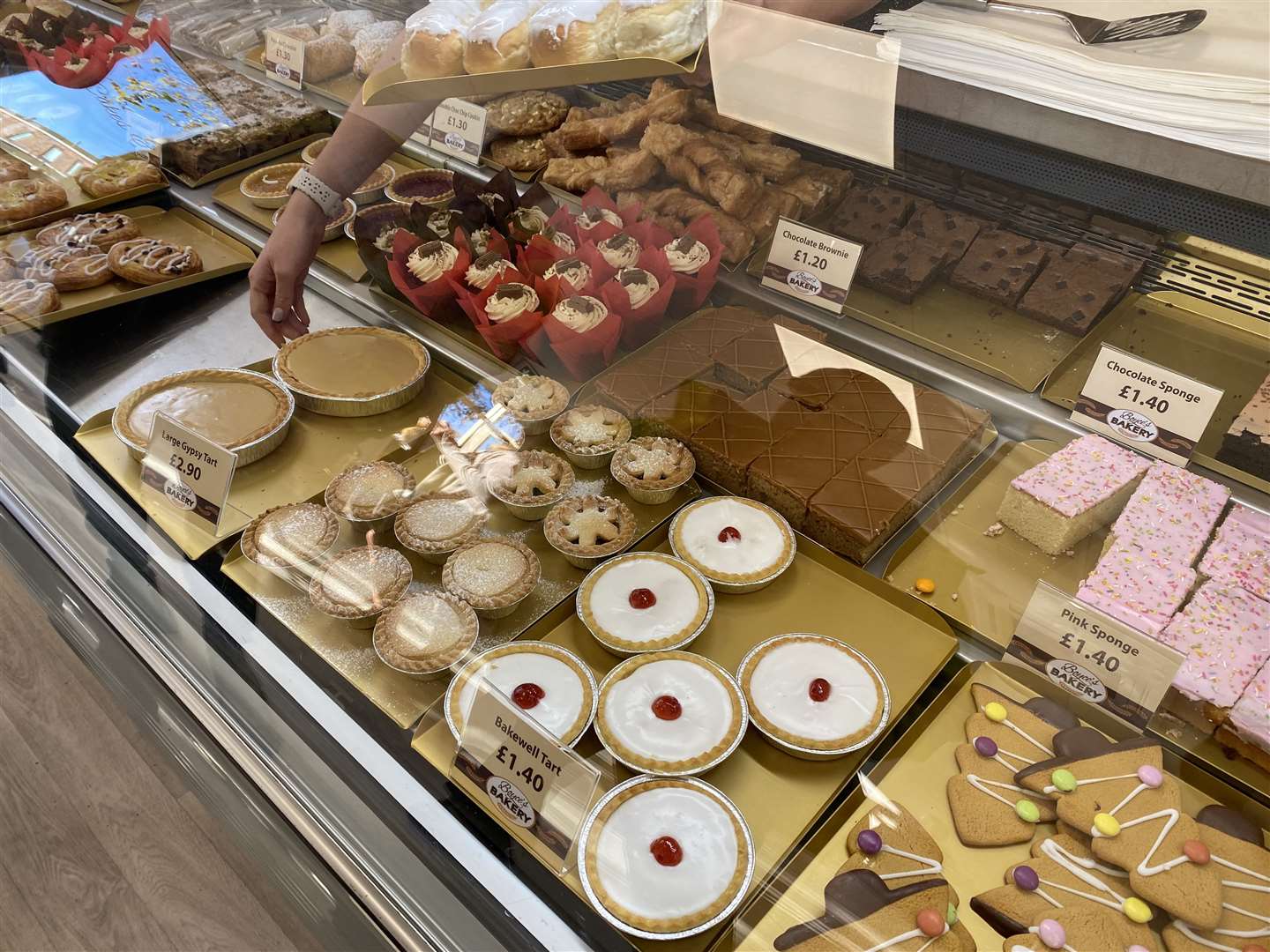 Sweet cakes on display