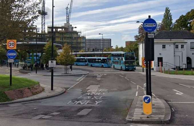 The incident happened at Waterfront Bus Station, in Chatham. Picture: Google