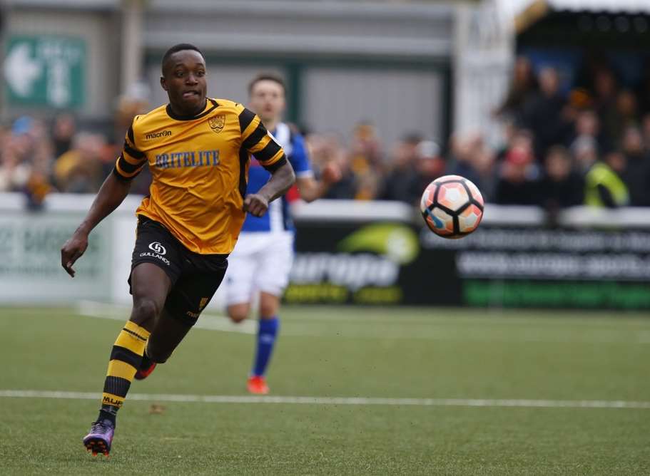 Maidstone striker Jamar Loza Picture: Andy Jones