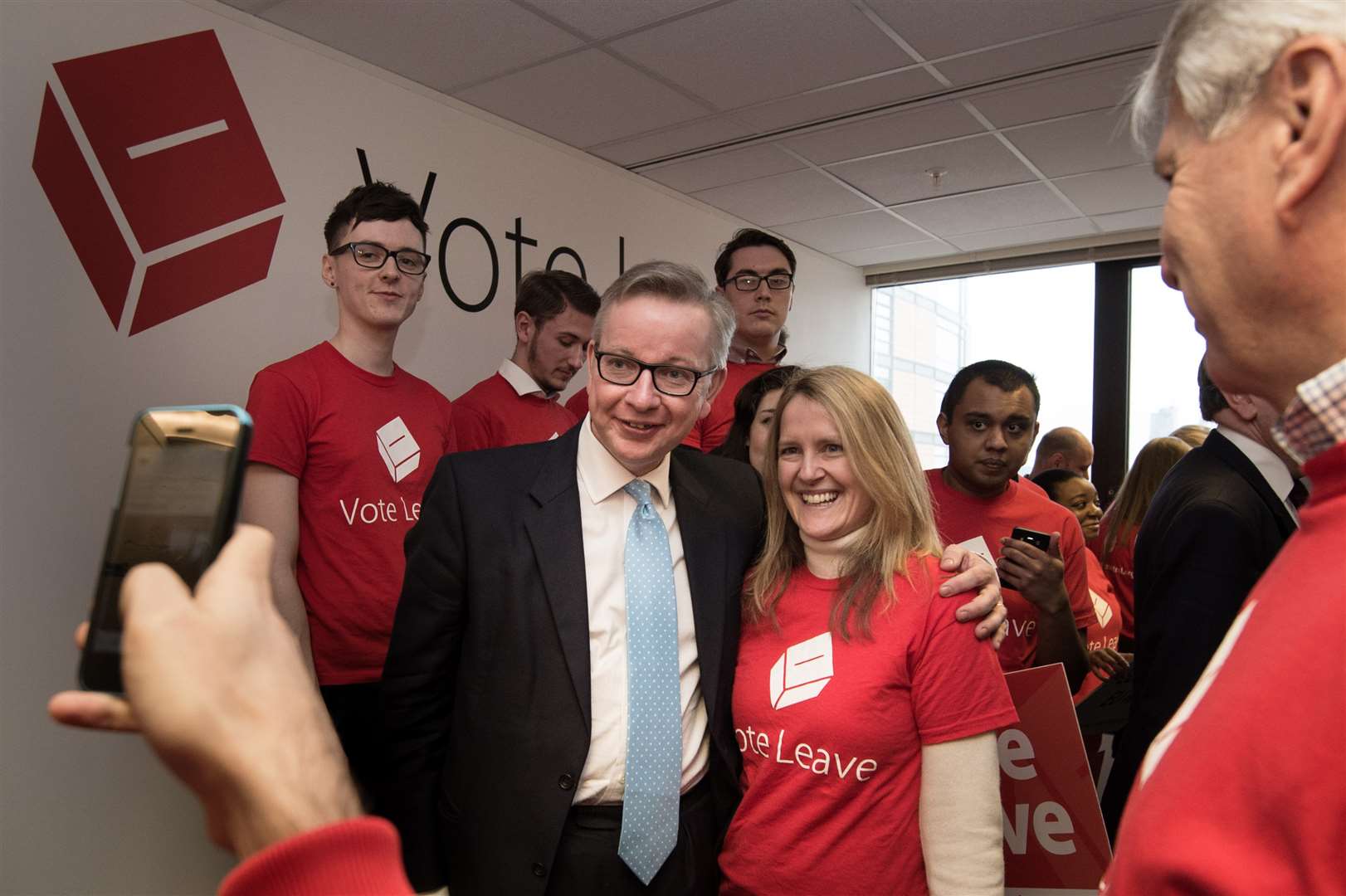 Darren Grimes (back left) played a prominent role in the Leave campaign in 2016 (Stefan Rousseau/PA)