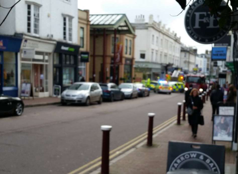 Tunbridge Wells Emergency services at scene of crash in High Street