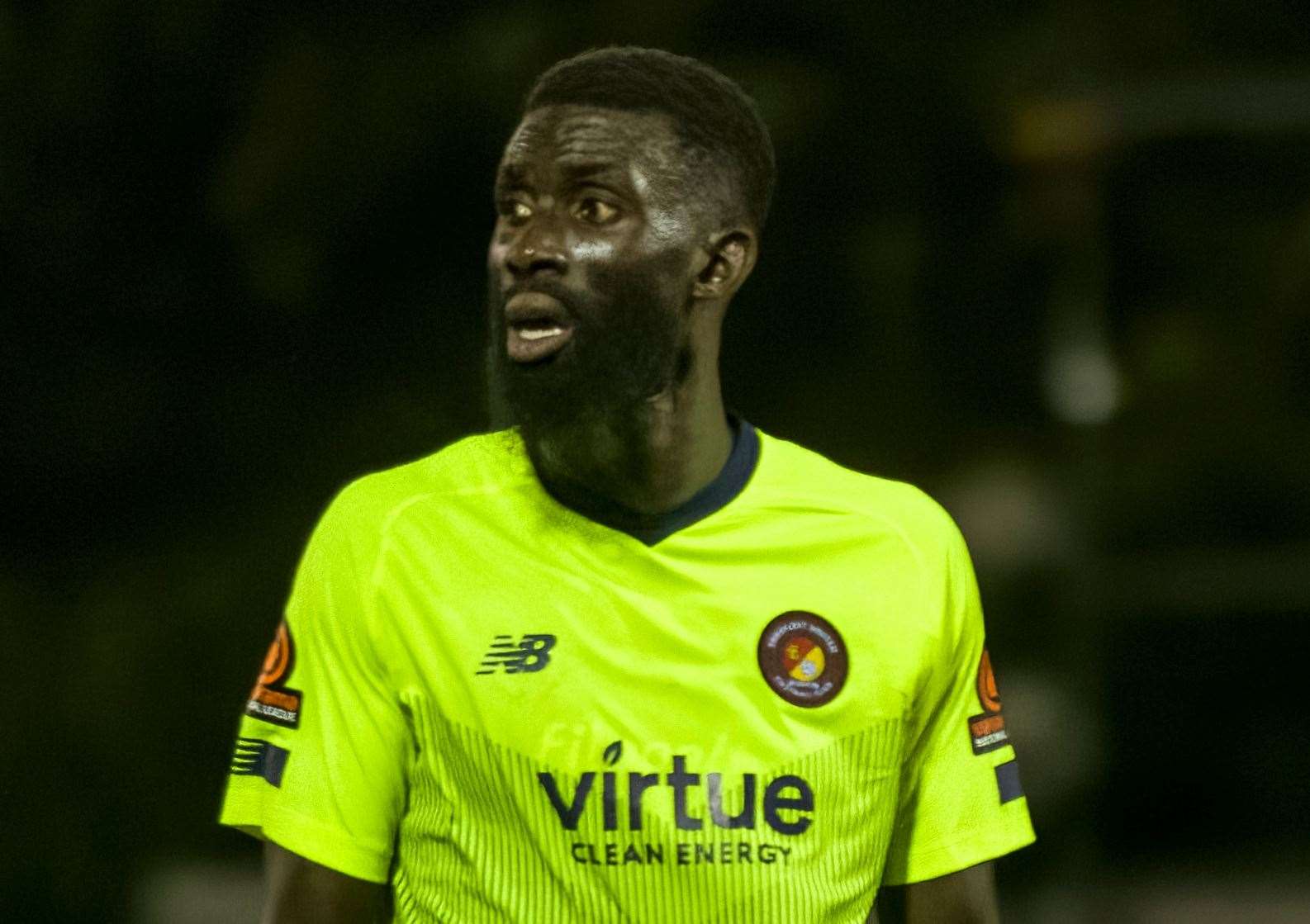 Ebbsfleet's Ouss Cisse - saw red at AFC Fylde last weekend. Picture: Ed Miller/EUFC