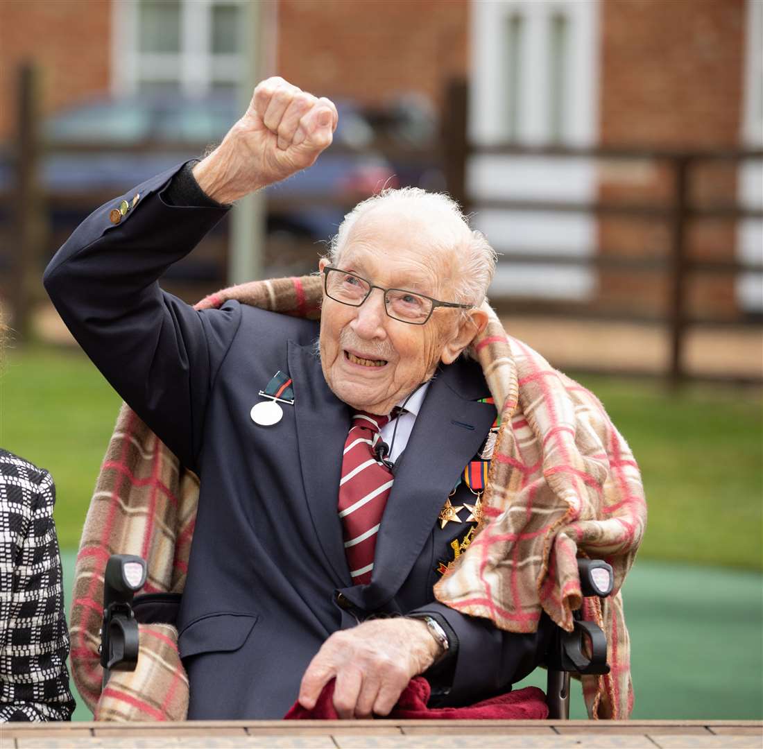 Captain Sir Tom Moore’s 100th birthday celebrations in April 2020 included a Spitfire flypast (Emma Sohl/Capture the Light Photography/PA)