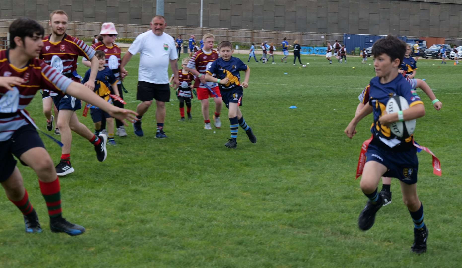 under-15 player Lenny Styles takes the game to the opposition at the Wooden Spoon International Tag Rugby Festival. Picture: Wooden Spoon