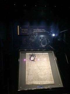 The damaged box holding Magna Carta in Salisbury Cathedral (Wiltshire Police/PA)