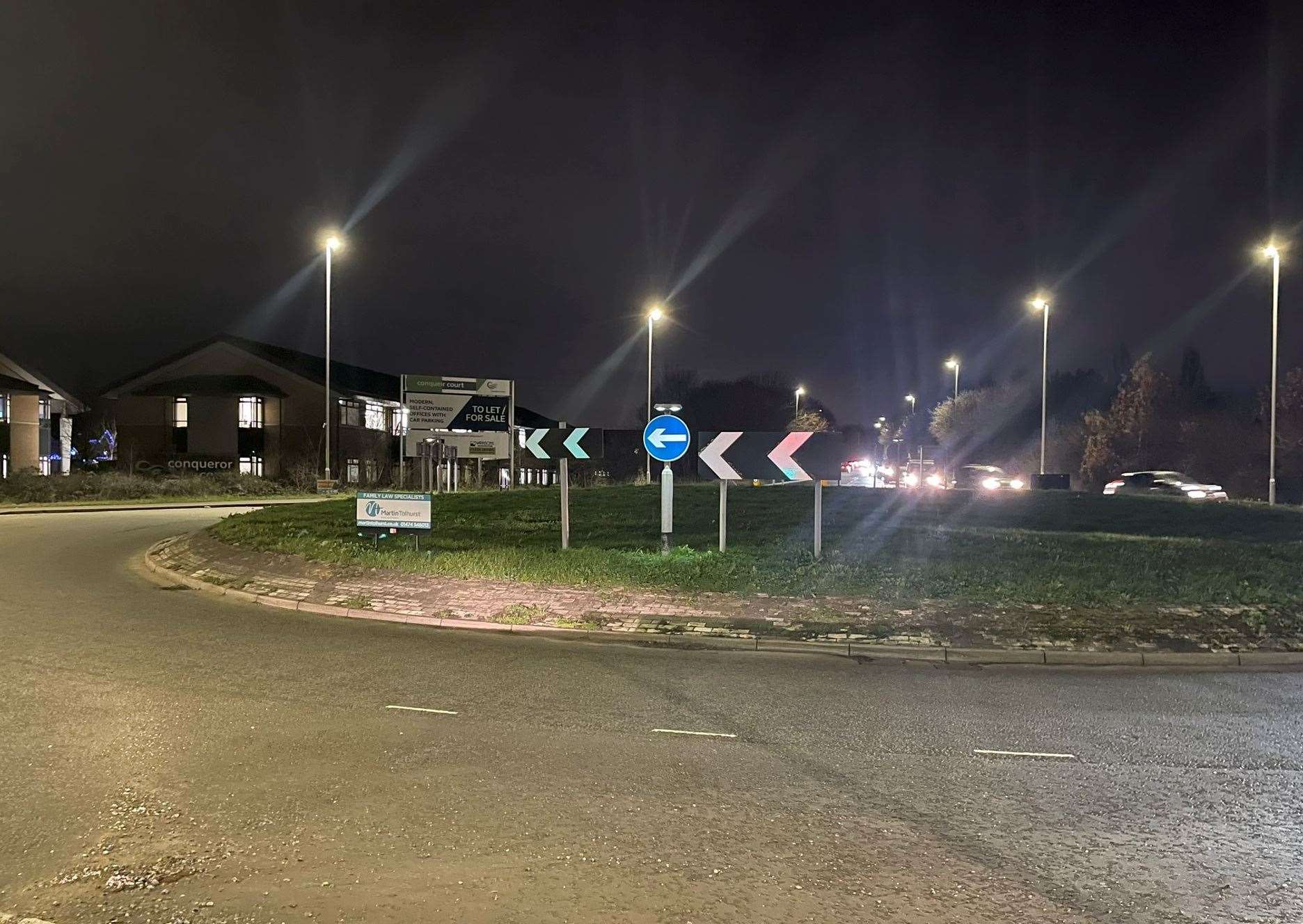 Archers Park roundabout in Sonora Fields - where Bobbing Parish Council's Christmas tree should be. Picture: Joe Crossley