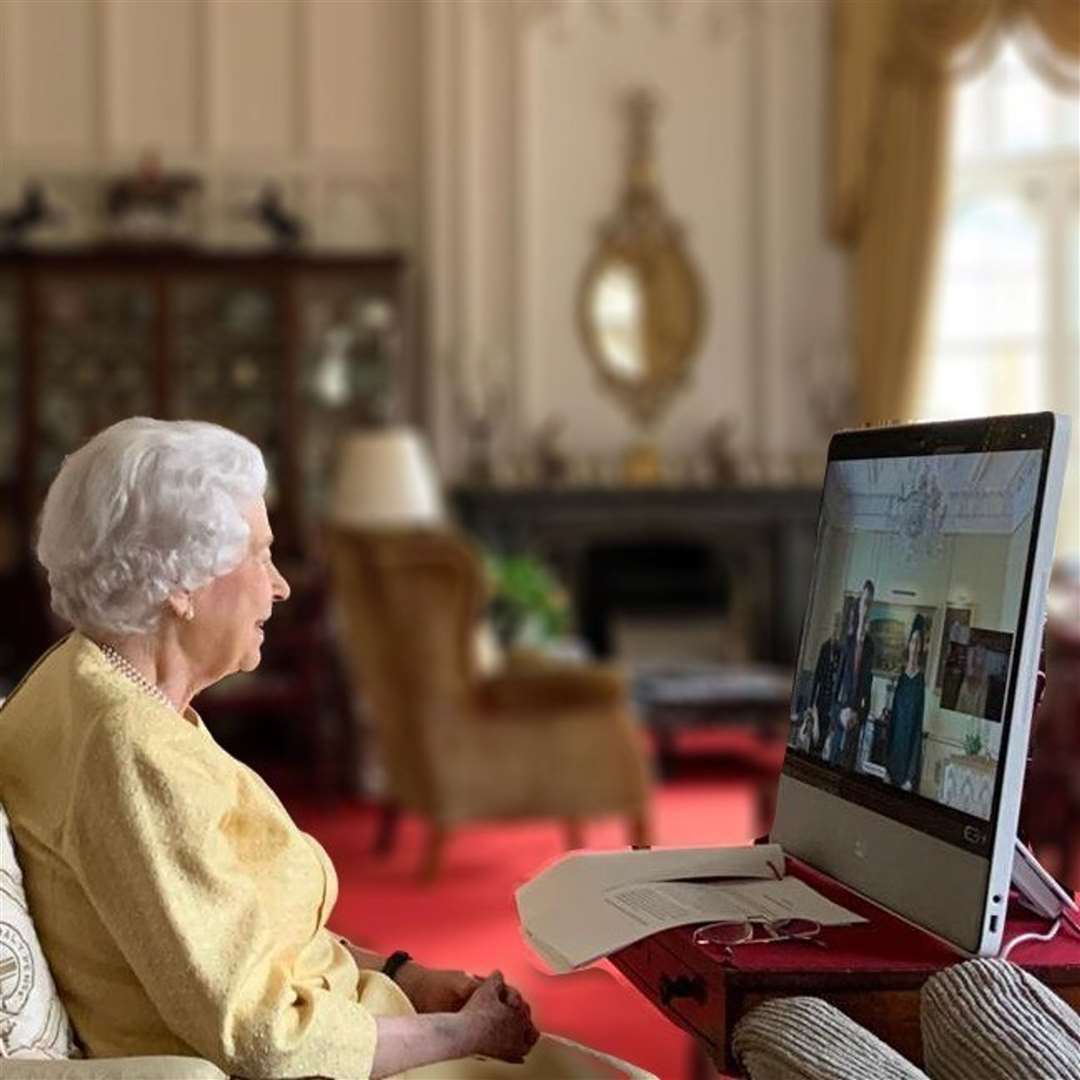 The Queen carrying out a virtual audience on October 26 (Buckingham Palace/PA)