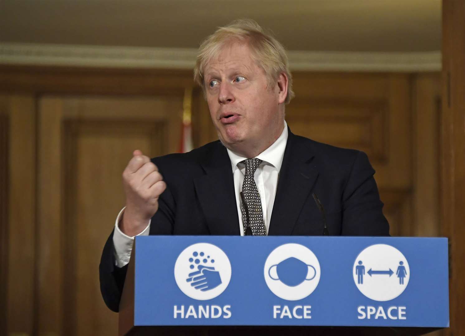 Prime Minister Boris Johnson has denied the media was briefed by his staff at Number 10 (Alberto Pezzali/PA)