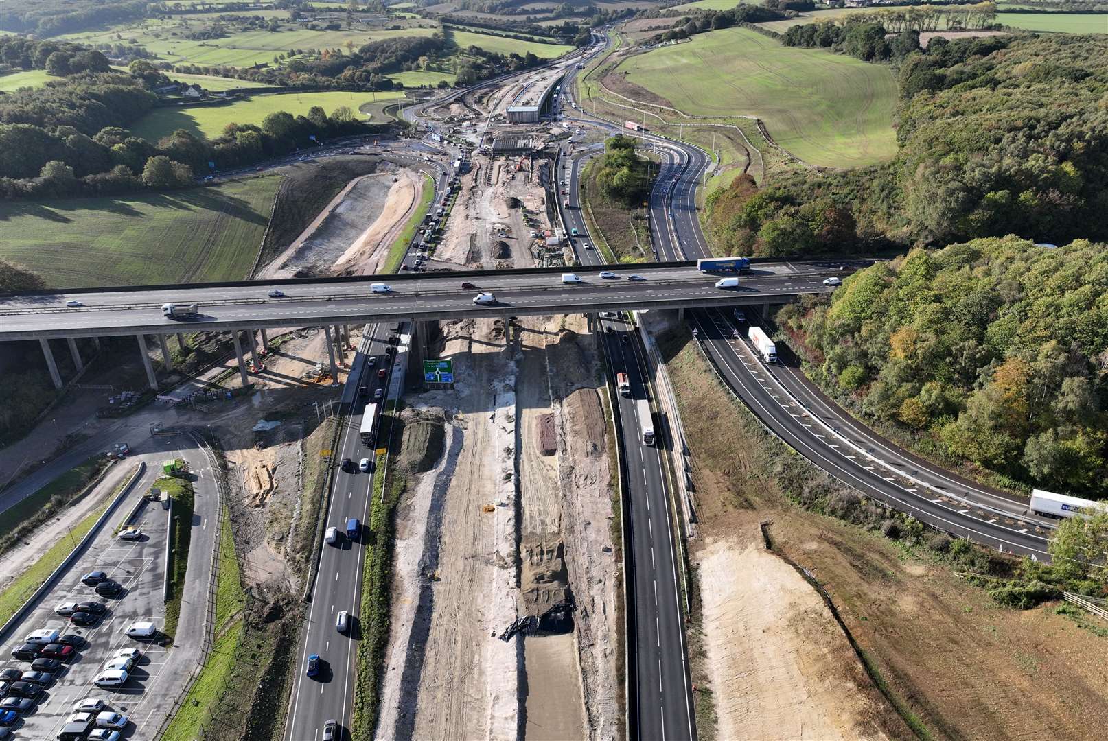 Progress on the Stockbury flyover on October 31, 2023. Picture: Phil Drew