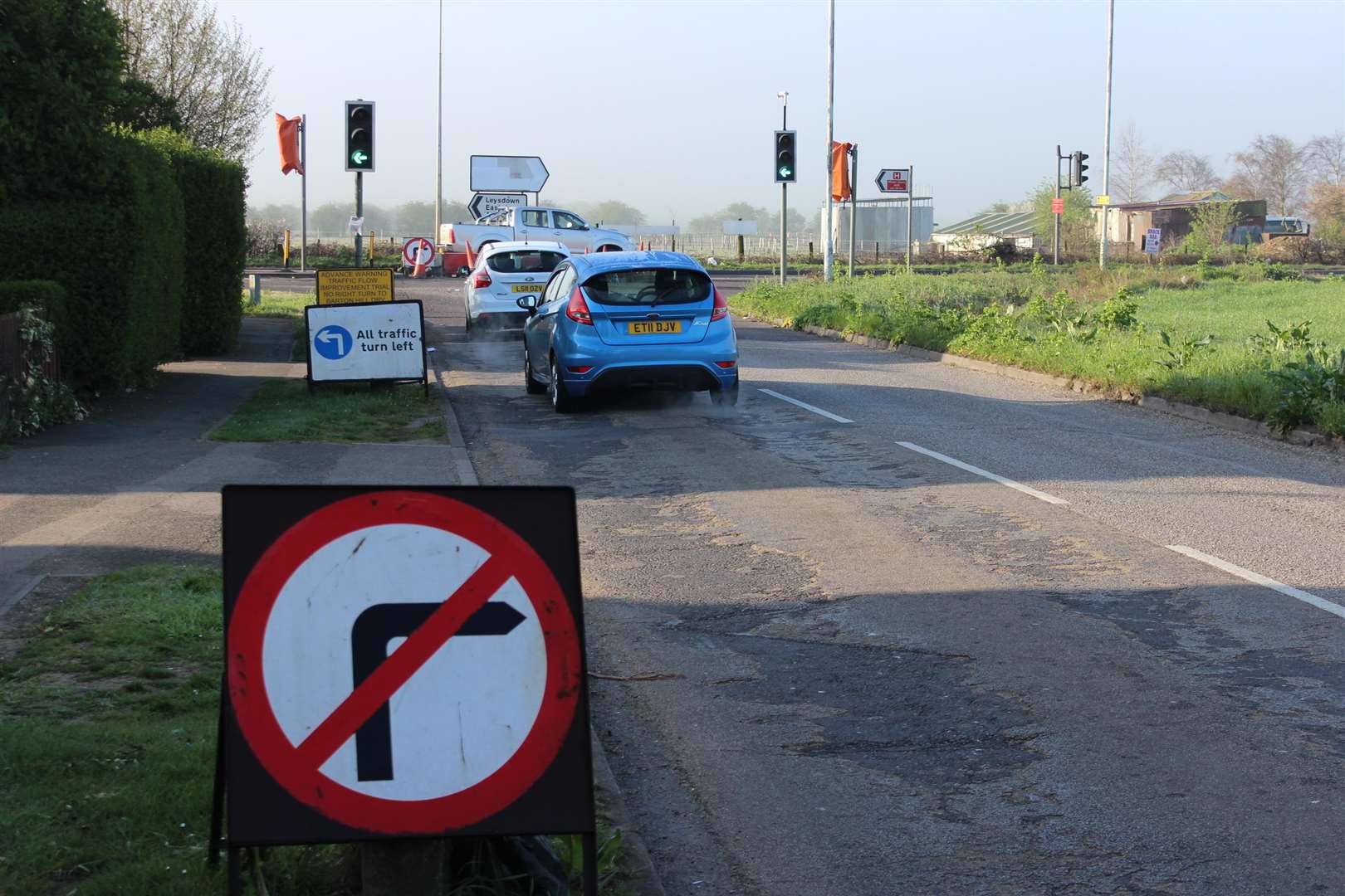 Barton Hill Drive at the junction with Lower Road