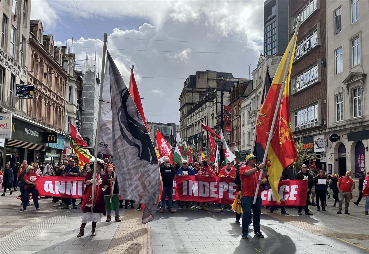 The marchers filled the streets of Cardiff (Bronwen Weatherby/PA)