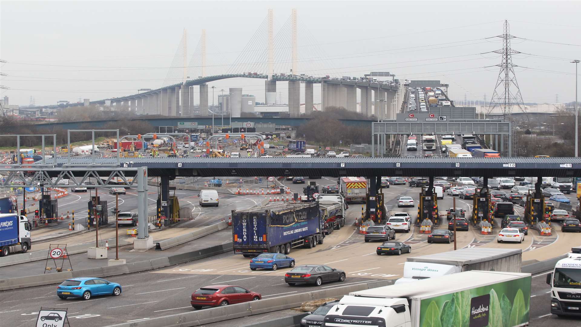 Dartford Tunnel and QEII Bridge at Dartford Crossing will be