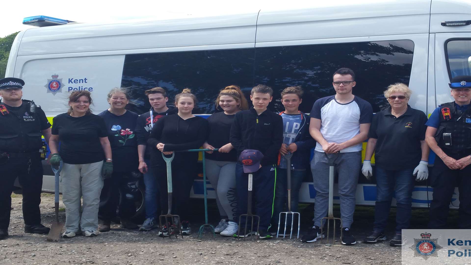 The cadets at the community allotment. Picture: Kent Police