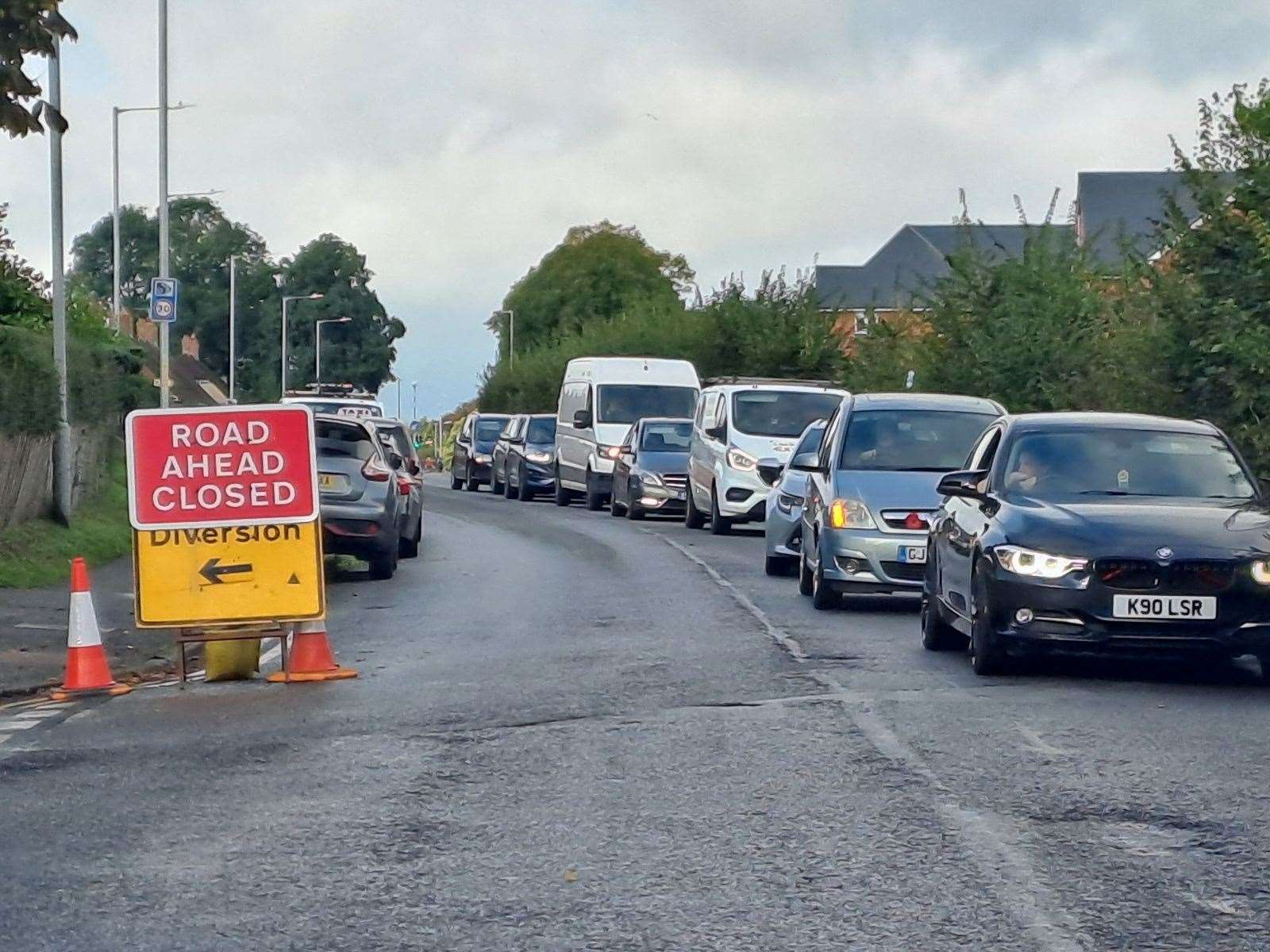 Traffic in Canterbury is at a near-standstill after A257 St Martin's Hill was closed suddenly