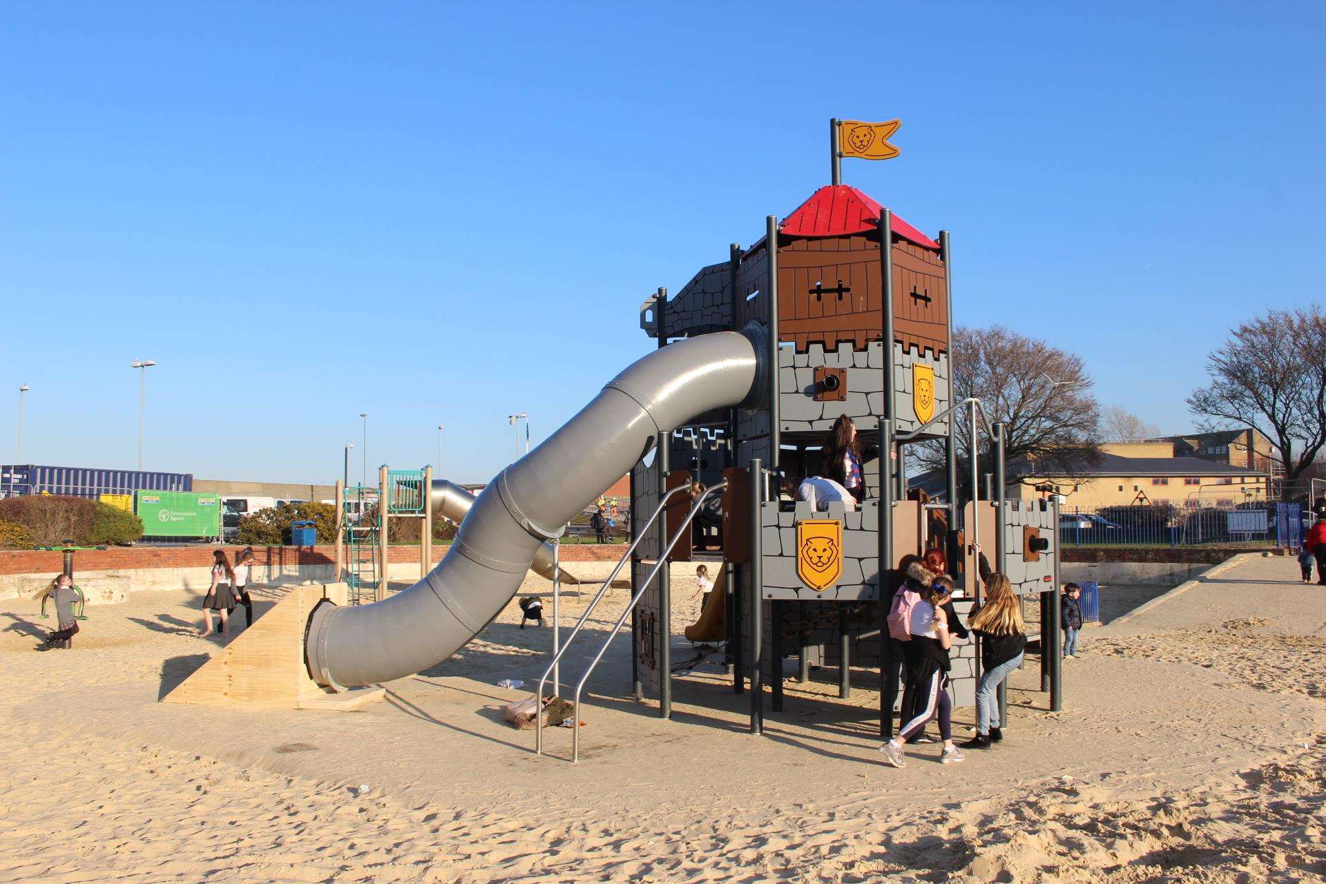 Closed: the castle slide at Beachfields, Sheerness (7440676)