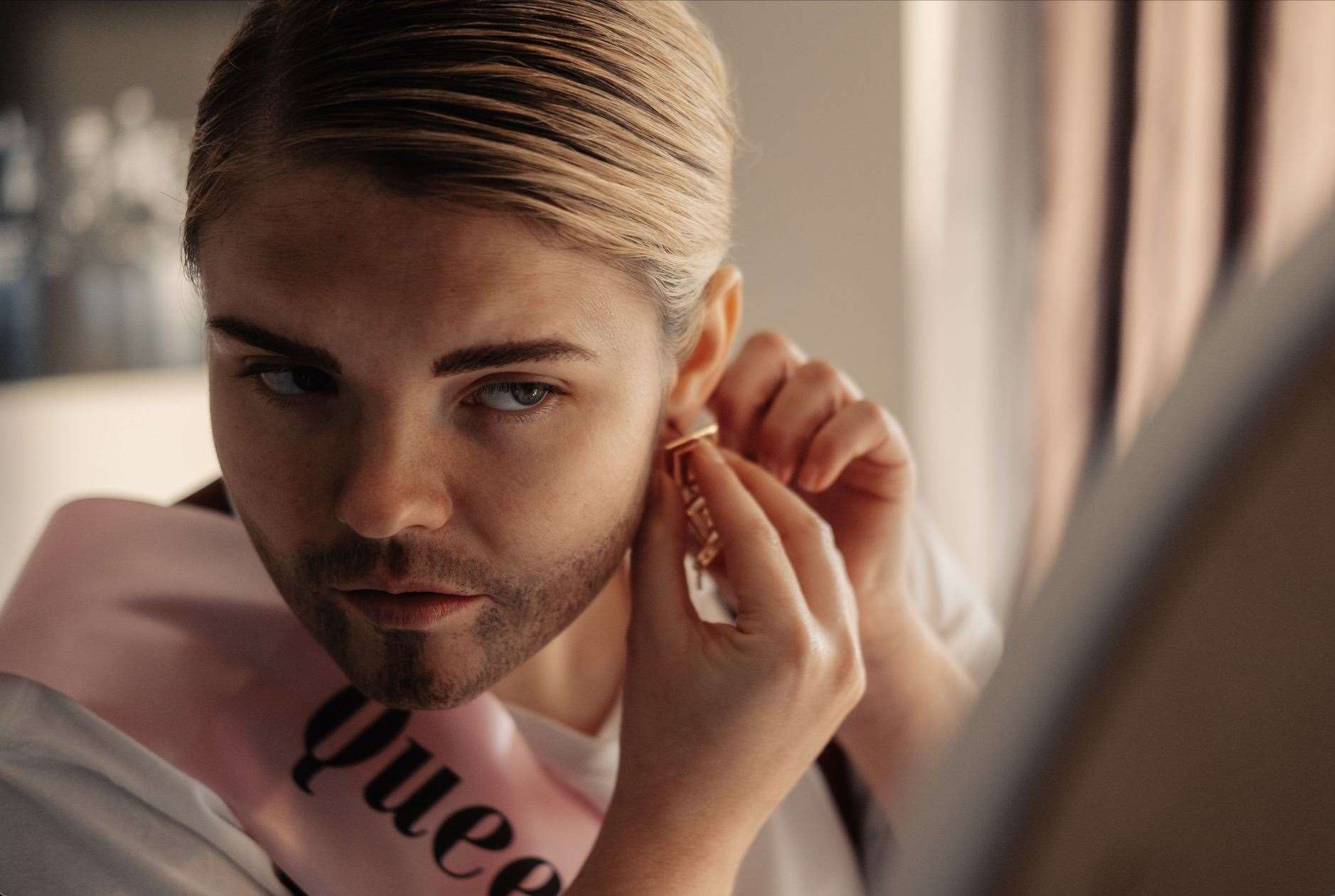 Sarah, played by Gabby French, prepares for the Queen of Sheppey Pageant in the film