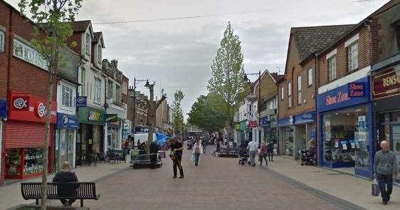 The alleged attempted robbery took place in Gillingham High Street. Picture: Google street views