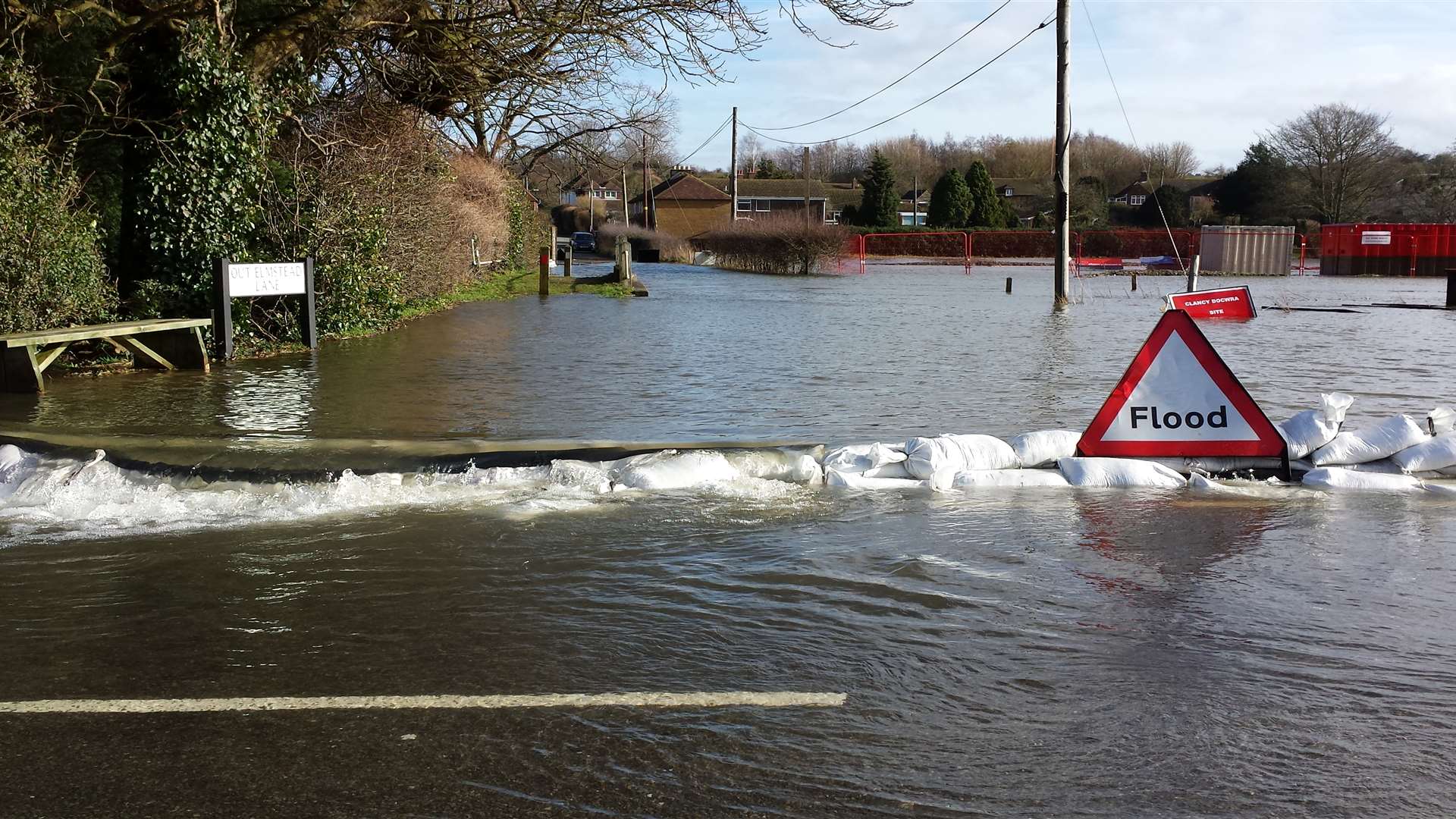 Out Elmsted Lane at Barham is closed