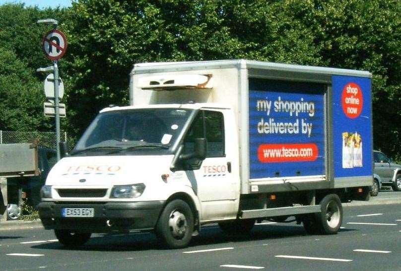 Tesco delivery vans. Stock picture