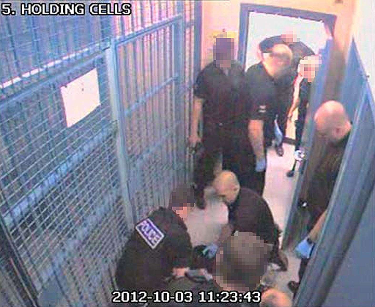 The inquest jury were shown CCTV images of Mr Orchard’s restraint in custody (IPCC/PA)