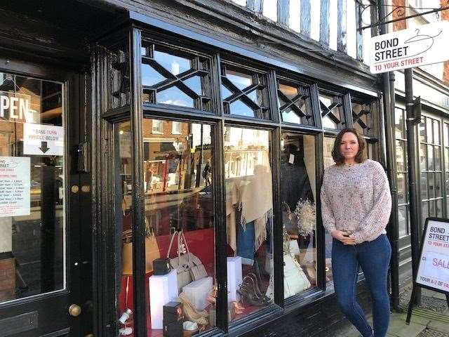 Emma Pinfold outside her Tenterden shop where the break-in happened