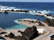 A man-made beach in Madeira