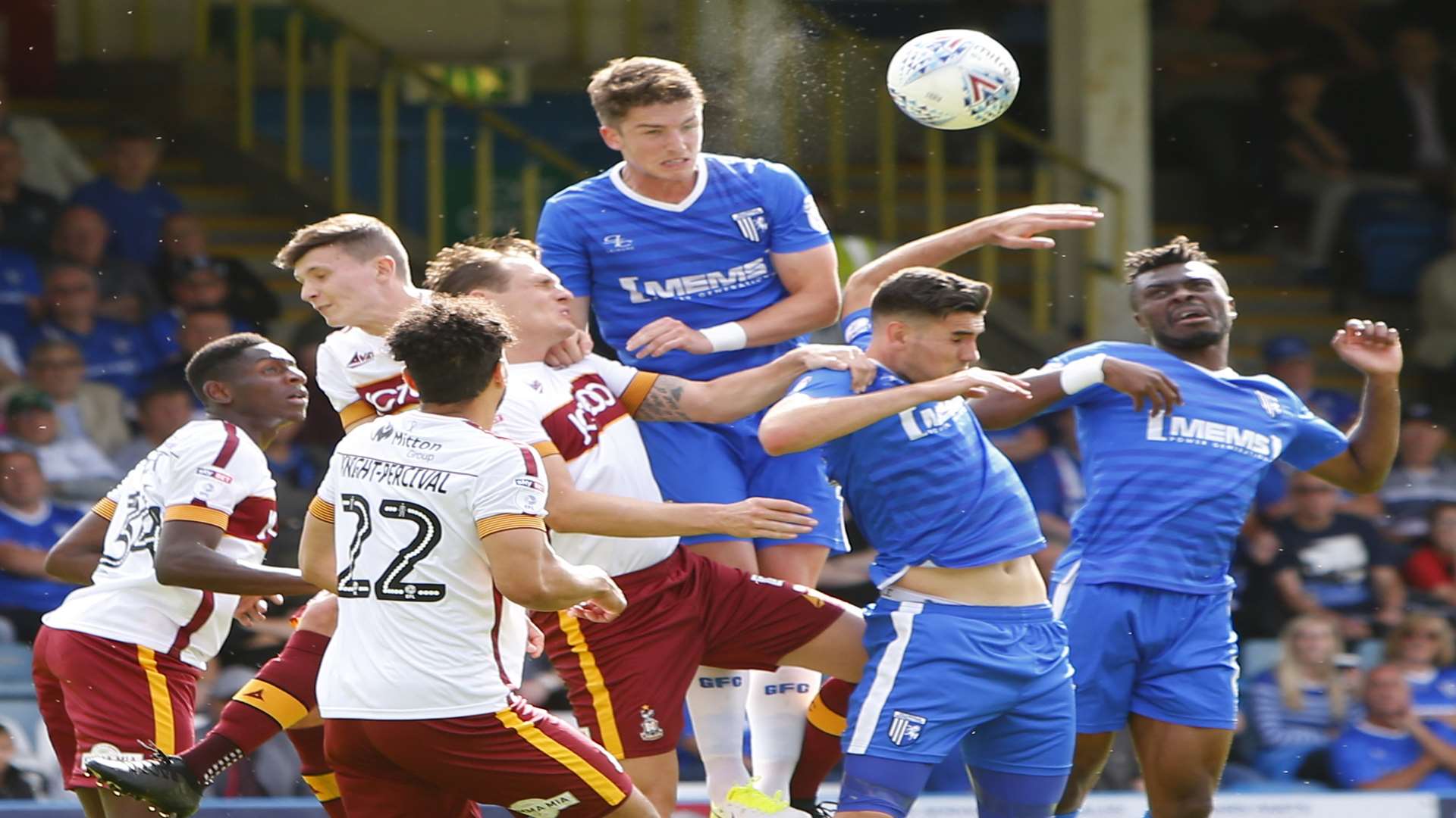 Gills pile bodies forward in search of a goal. Picture: Andy Jones