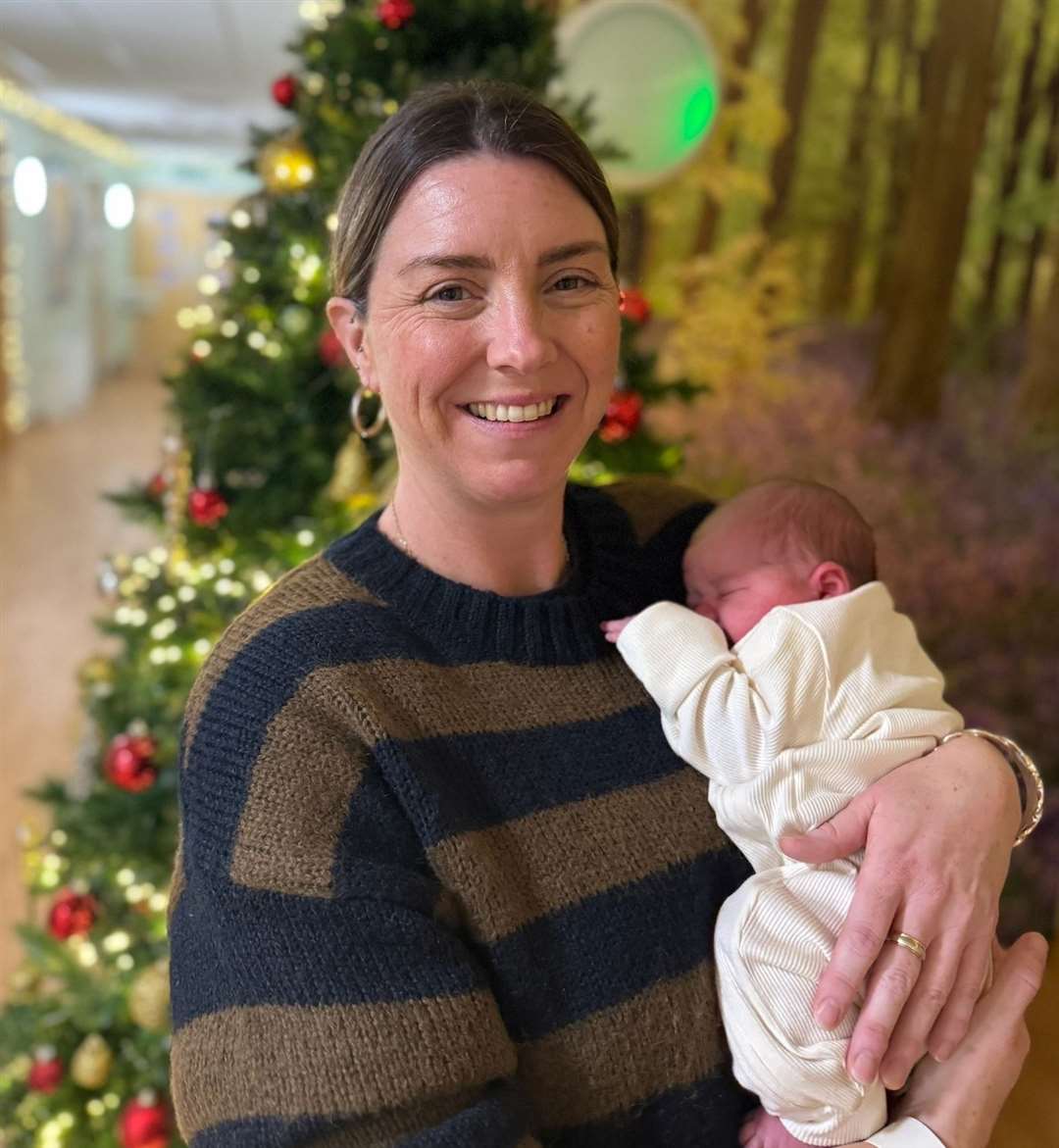 Chloe Terry, who lives in Strood, with her baby son, Alfie, who was born on Christmas Day