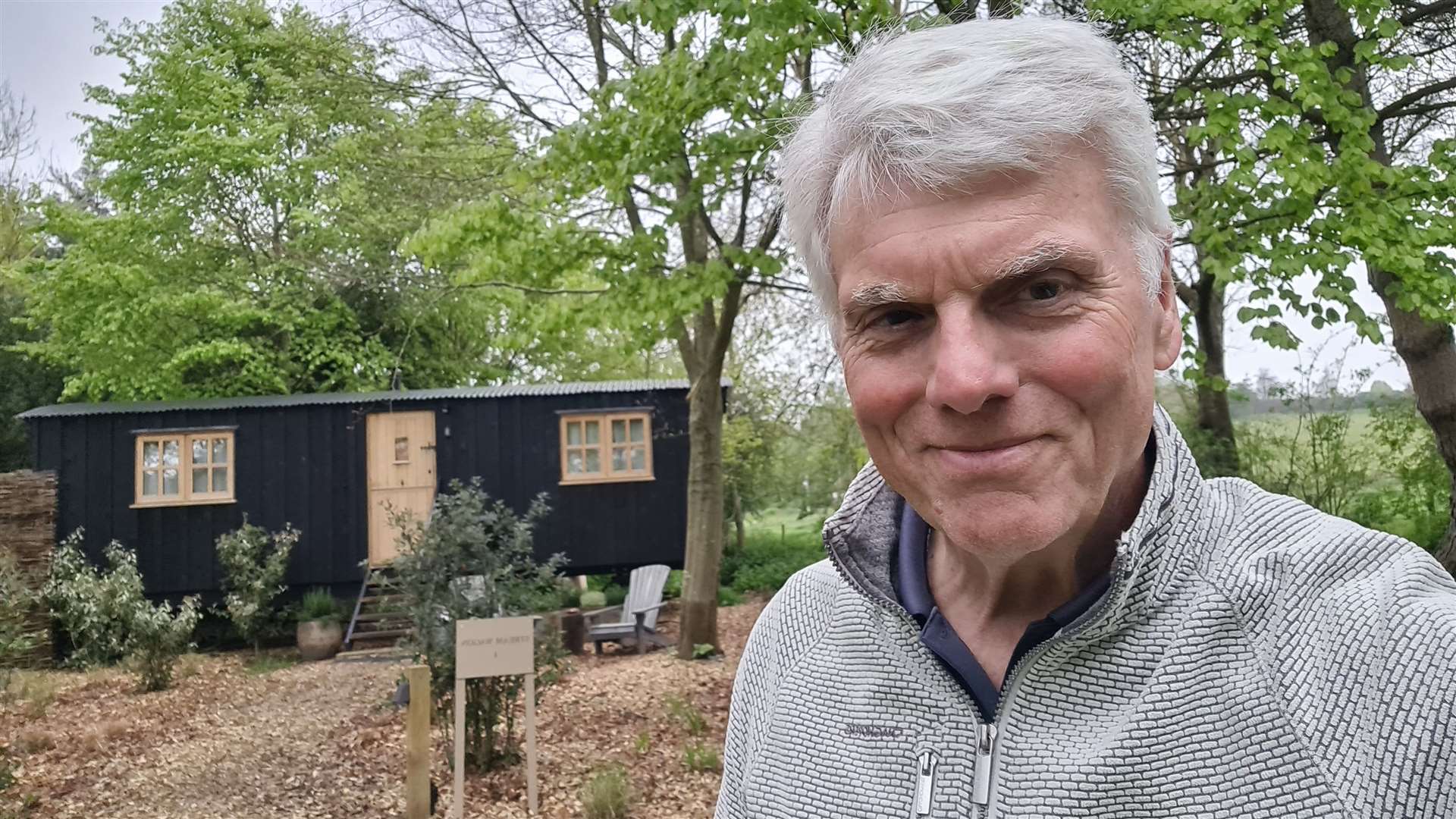 Gerry Warren outside one of the new stream wagons at The Pig at Bridge