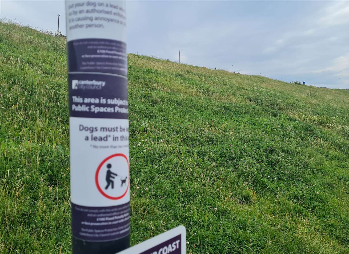 A sign enforcing the new PSPO which has gone up on the promenade below Tankerton slopes