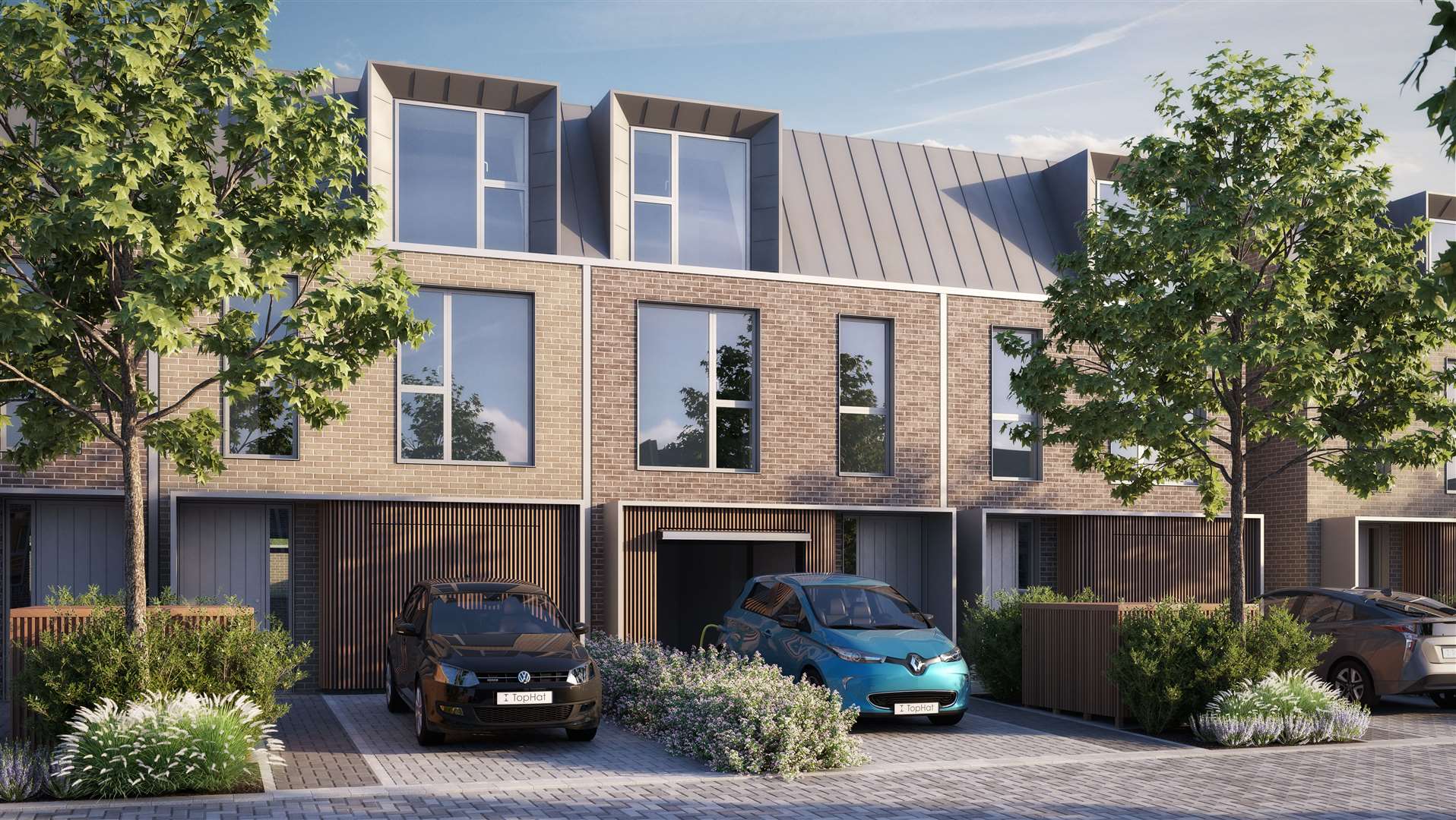 Homes are available from £320,000 and include a range of features including top floor terraces, underfloor heating, and solar panels.