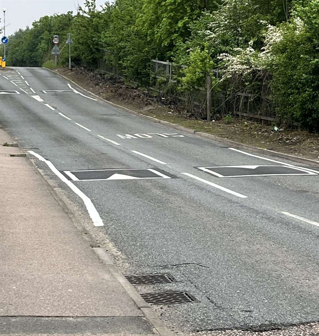 KCC has introduced virtual bumps along Stanhope Road, in Swanscombe