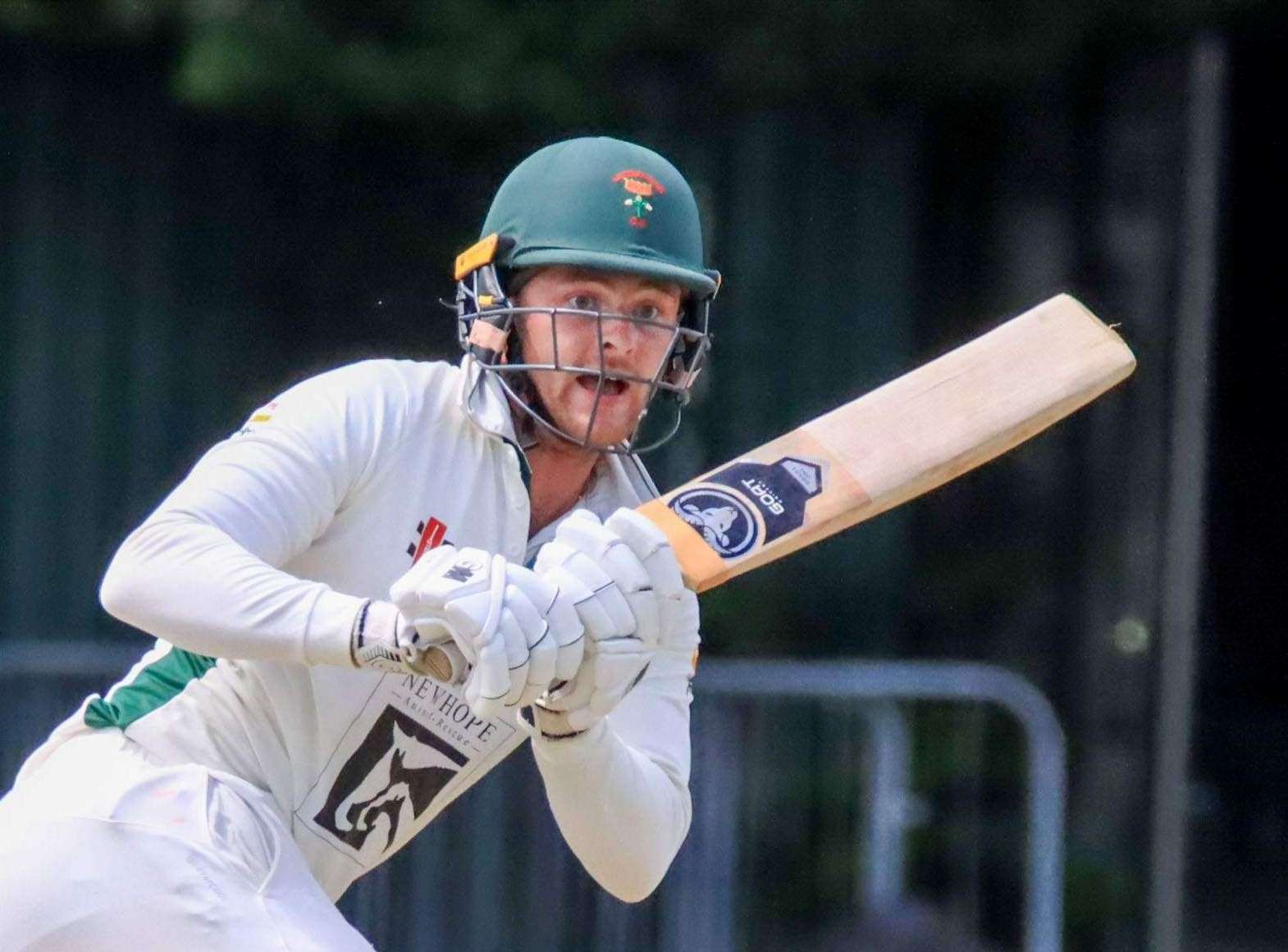 Jack Laraman - his 38 off 37 balls wasn’t enough as defending champions Lordswood were beaten at home to Blackheath. Picture: Allen Hollands