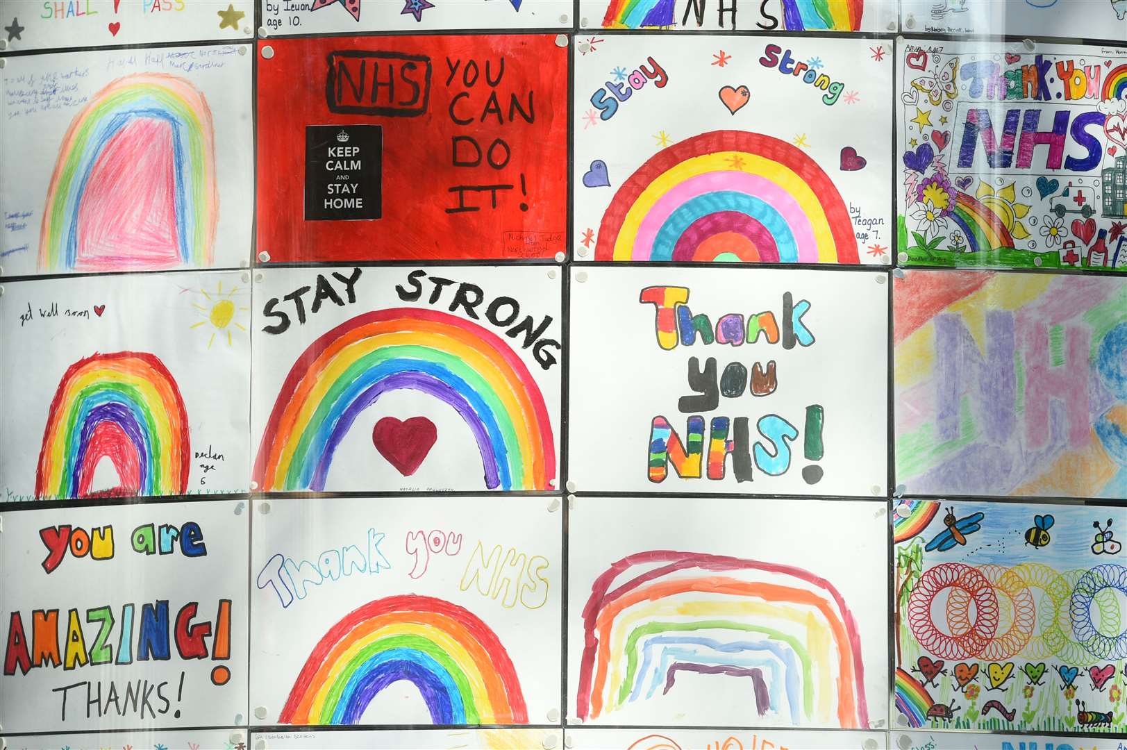 But out of the gloom emerged positivity, with rainbow artwork and messages of thanks popping up across the country (Kirsty O’Connor/PA)