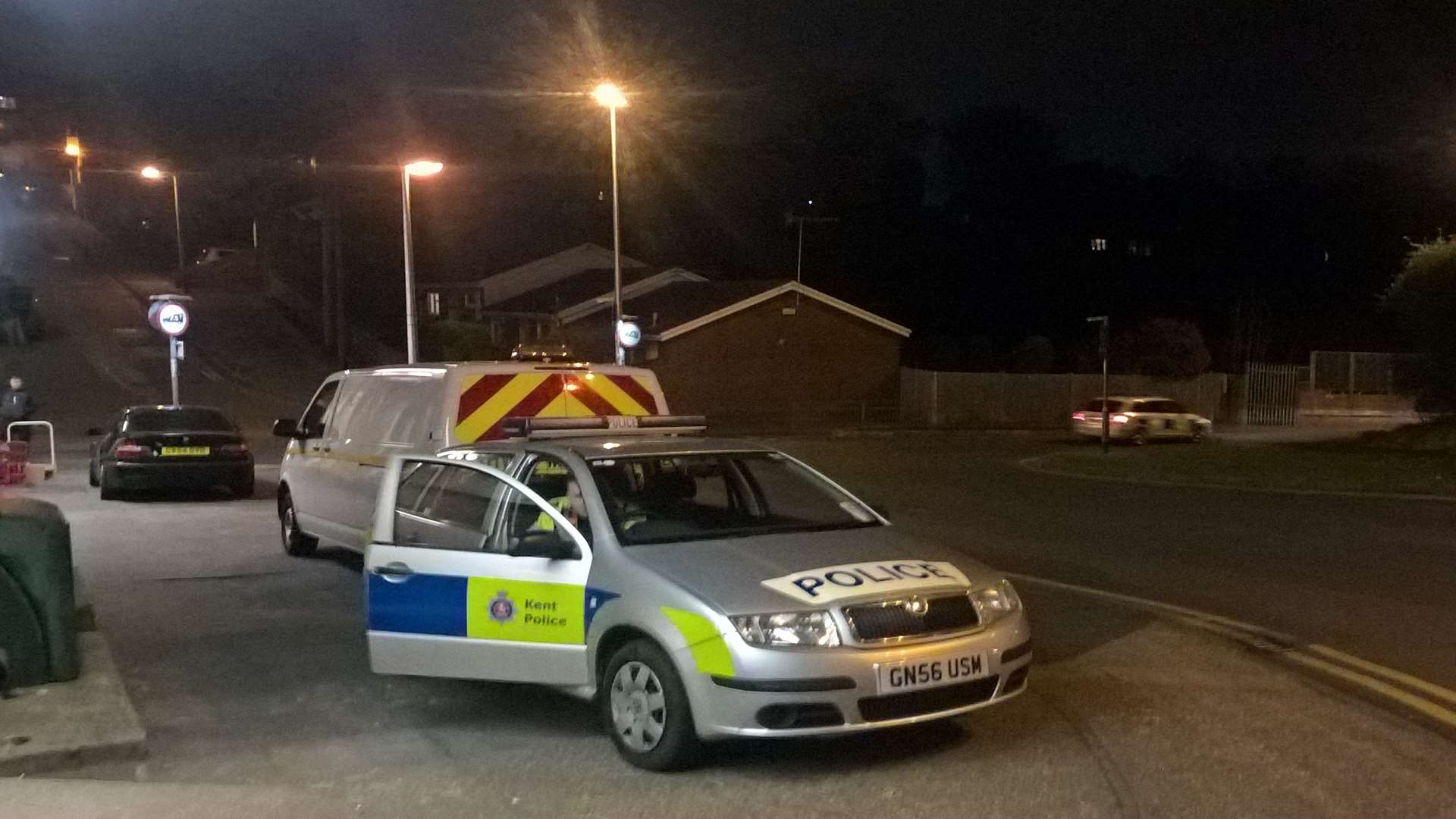 Police at the scene of the dog attack