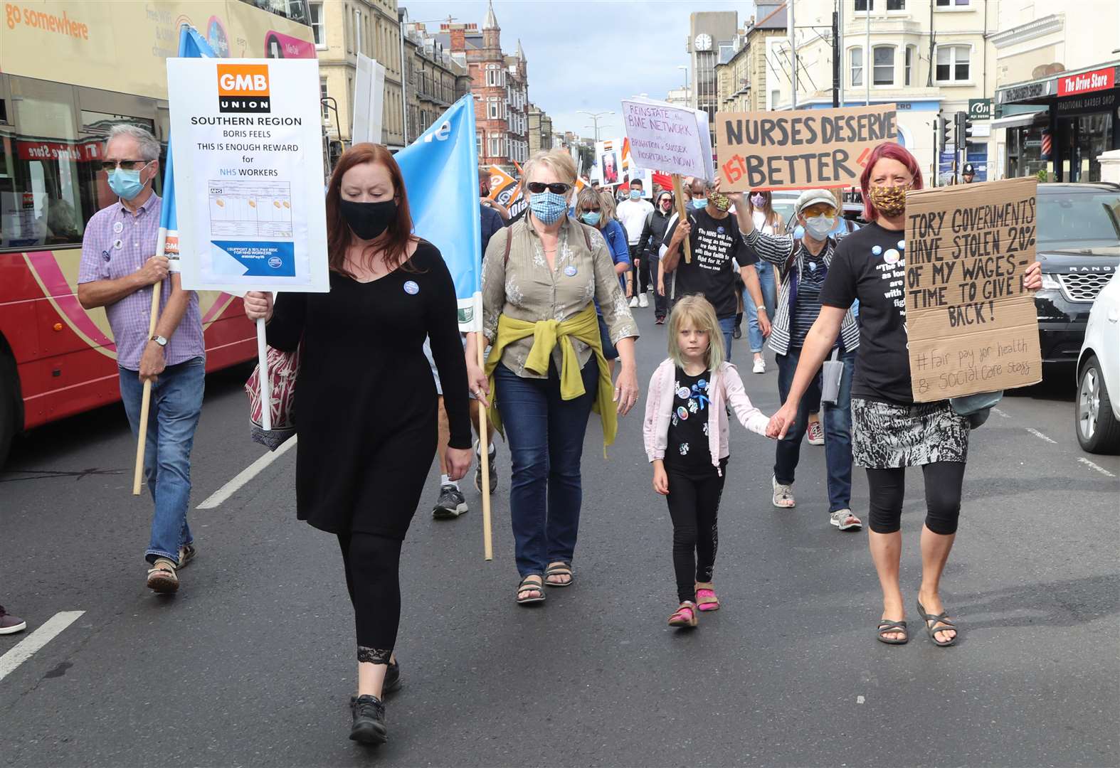 Demonstrators at a rally in Brighton (Gareth Fuller/PA)