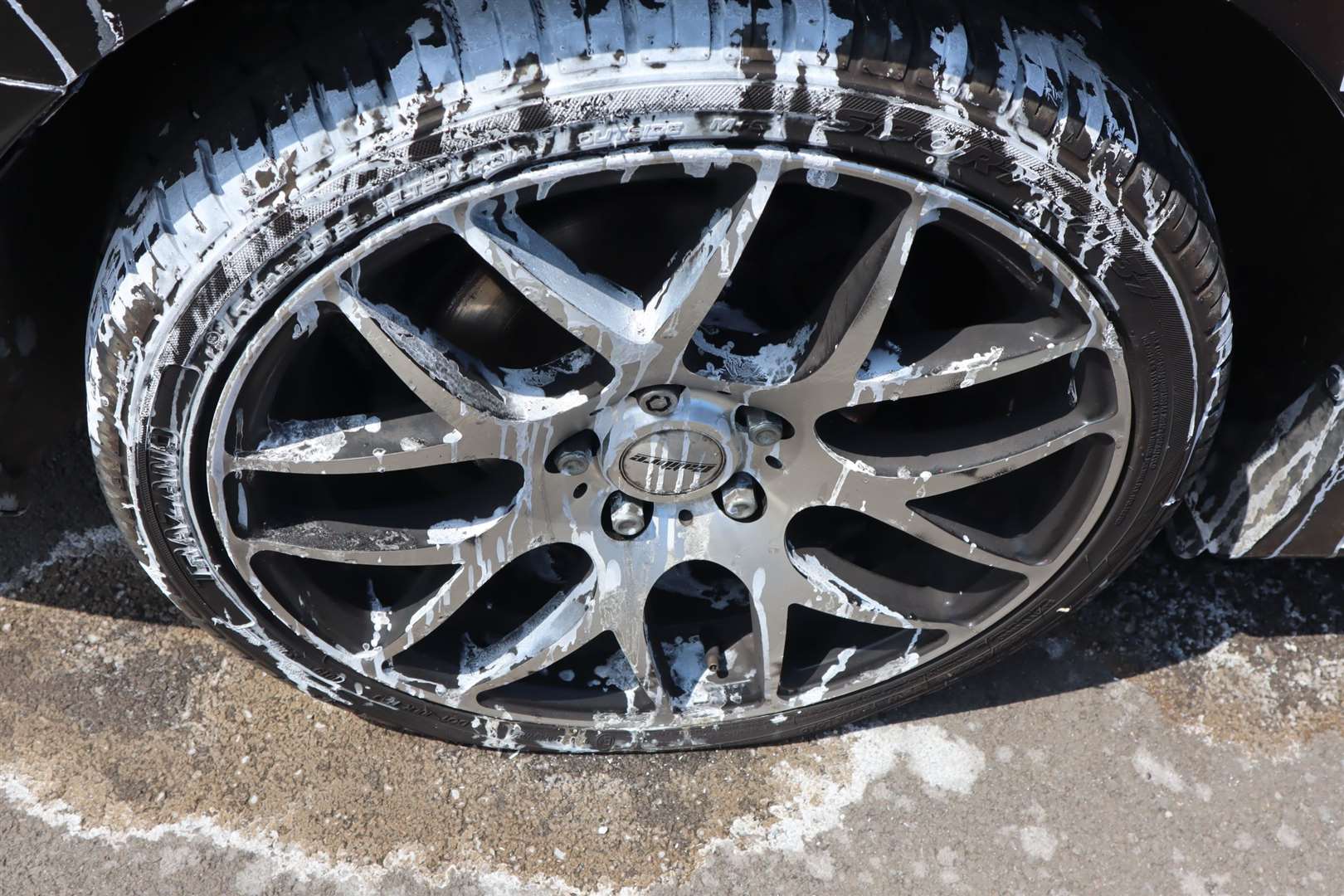 Vandals slashed the tyres of an 'anti-covid' car left parked at the Lower Road roundabout at Minster, Sheppey