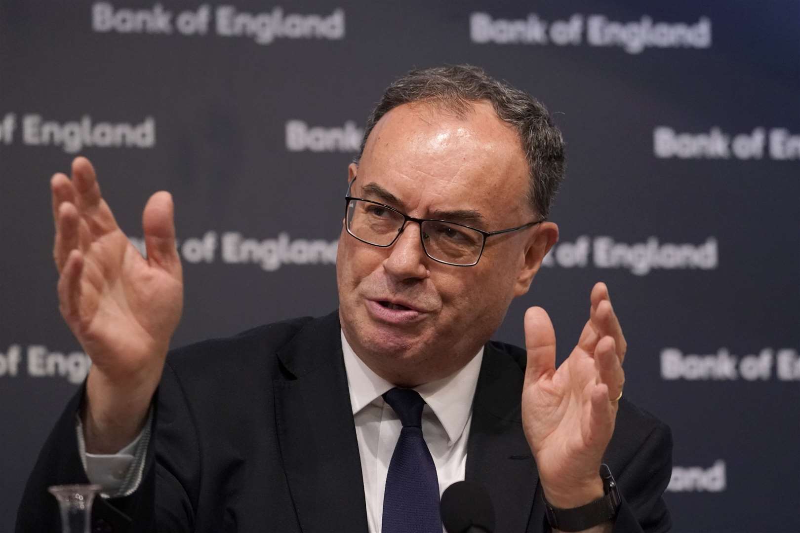 Andrew Bailey, governor of the Bank of England, said he thinks interest rates could come down ‘gradually over time’ (Alberto Pezzali/PA)