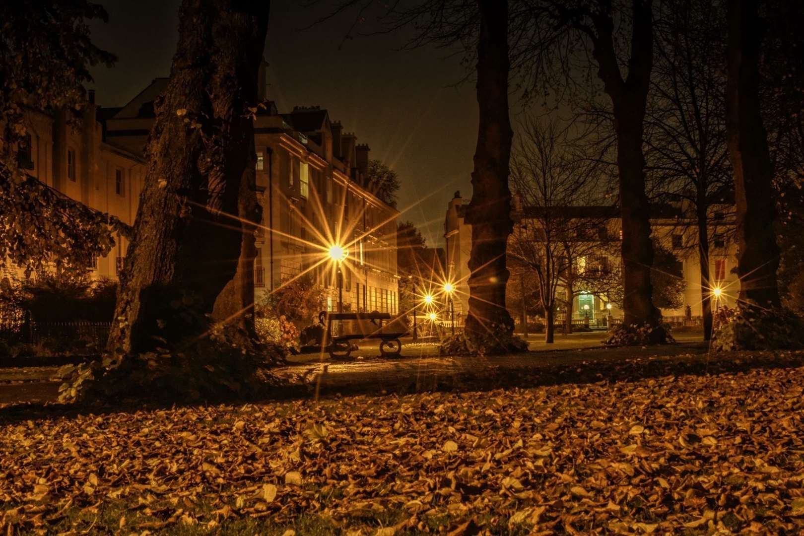 The gardens are locked off at night