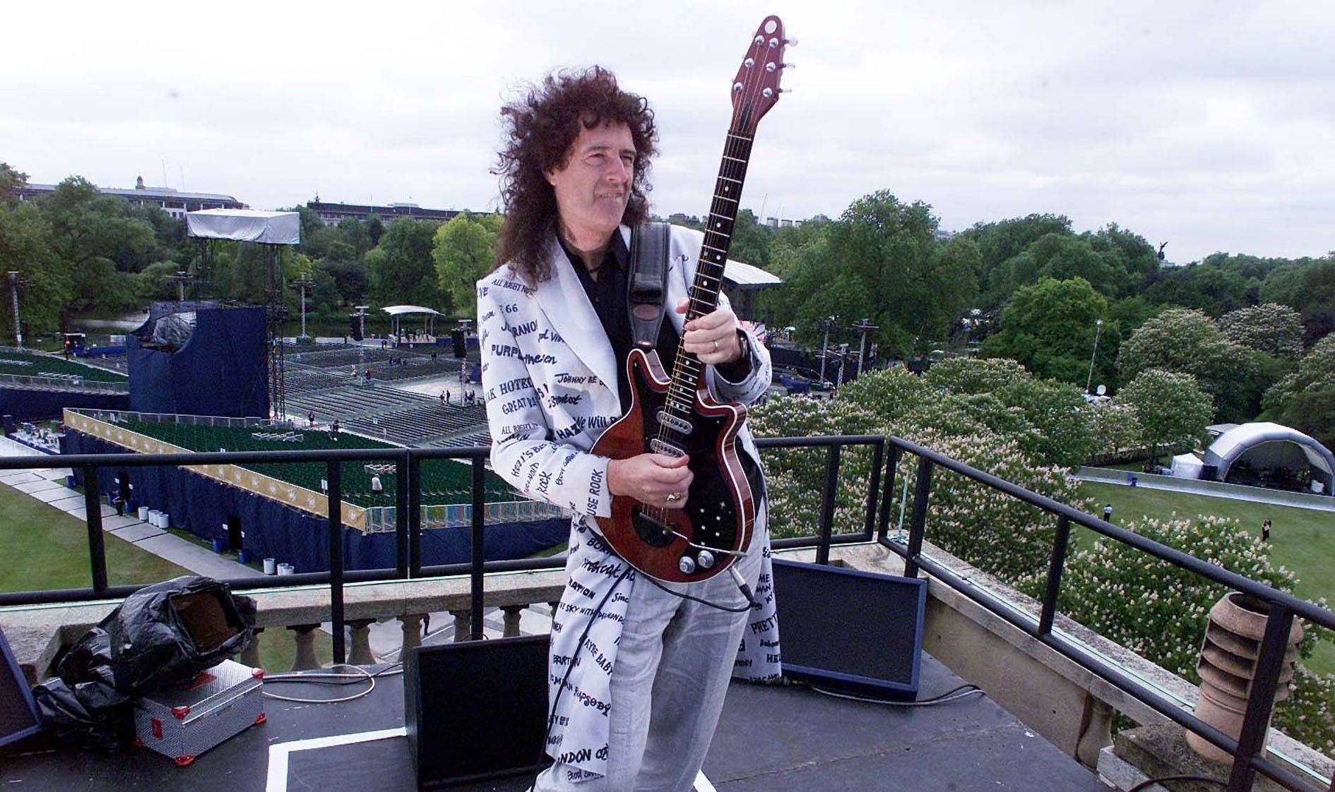 Brian May performed on the roof of Buckingham Palace for the Queen’s Golden Jubilee (Sean Dempsey/PA)