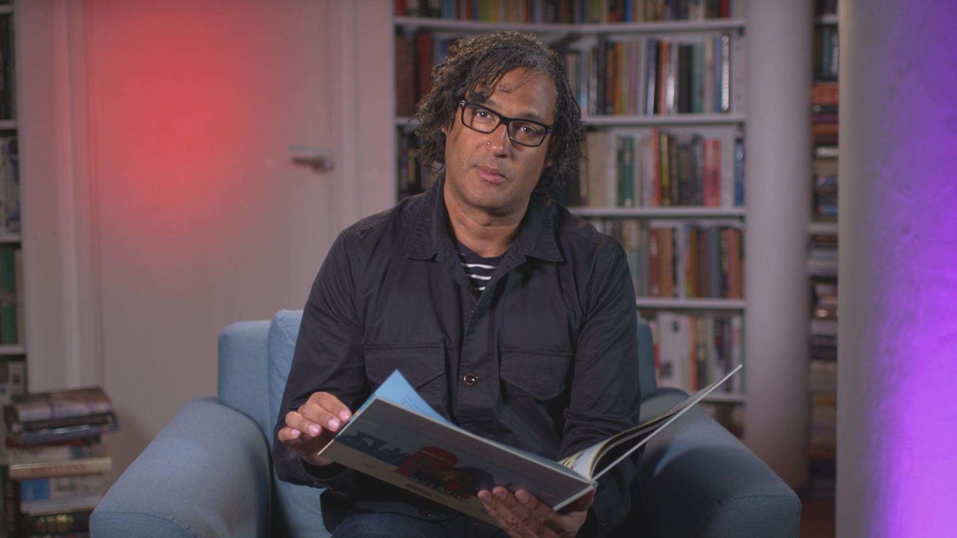 David Olusoga reading a CBeebies bedtime story (BBC)