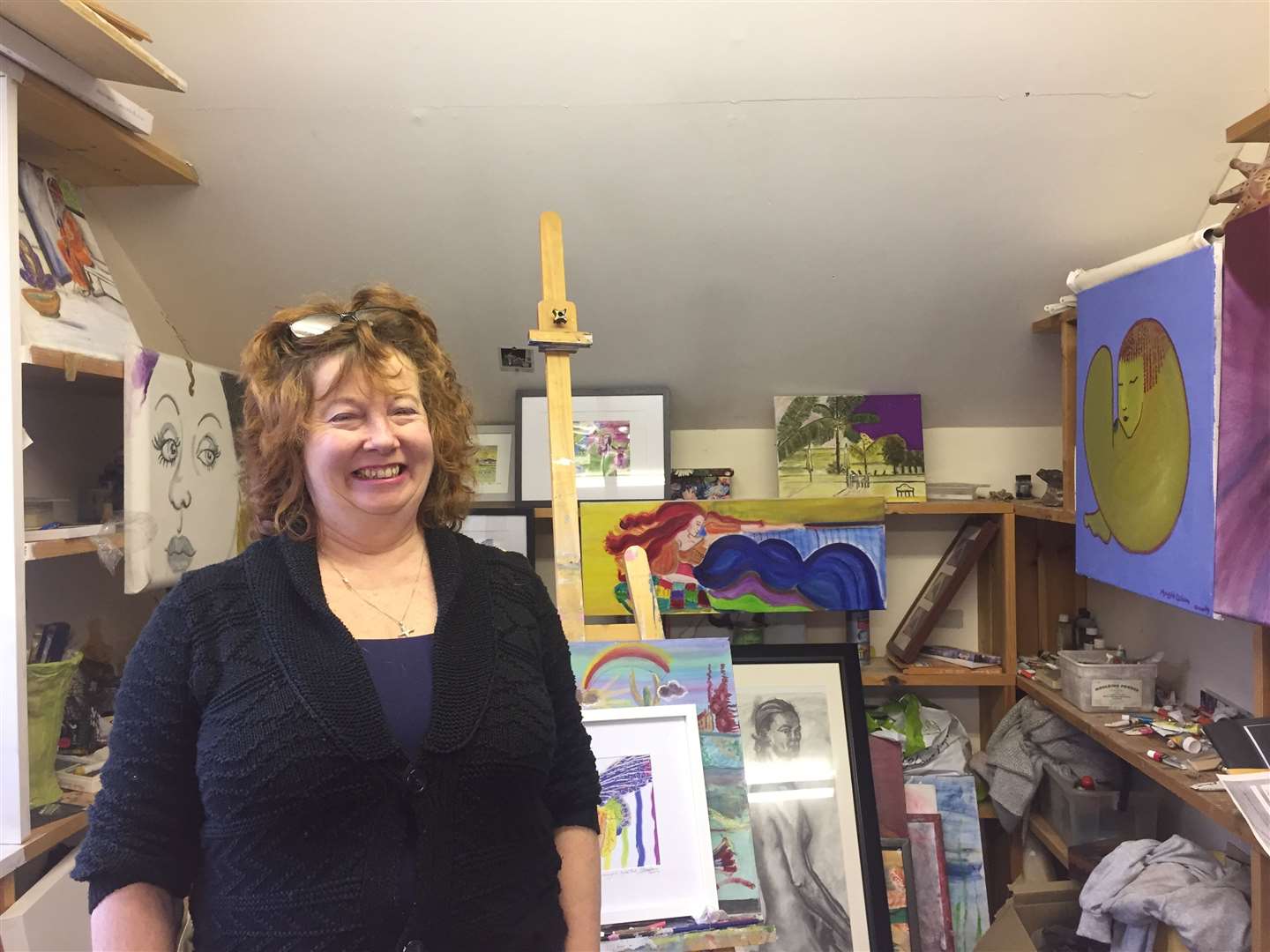 Maggie in her studio