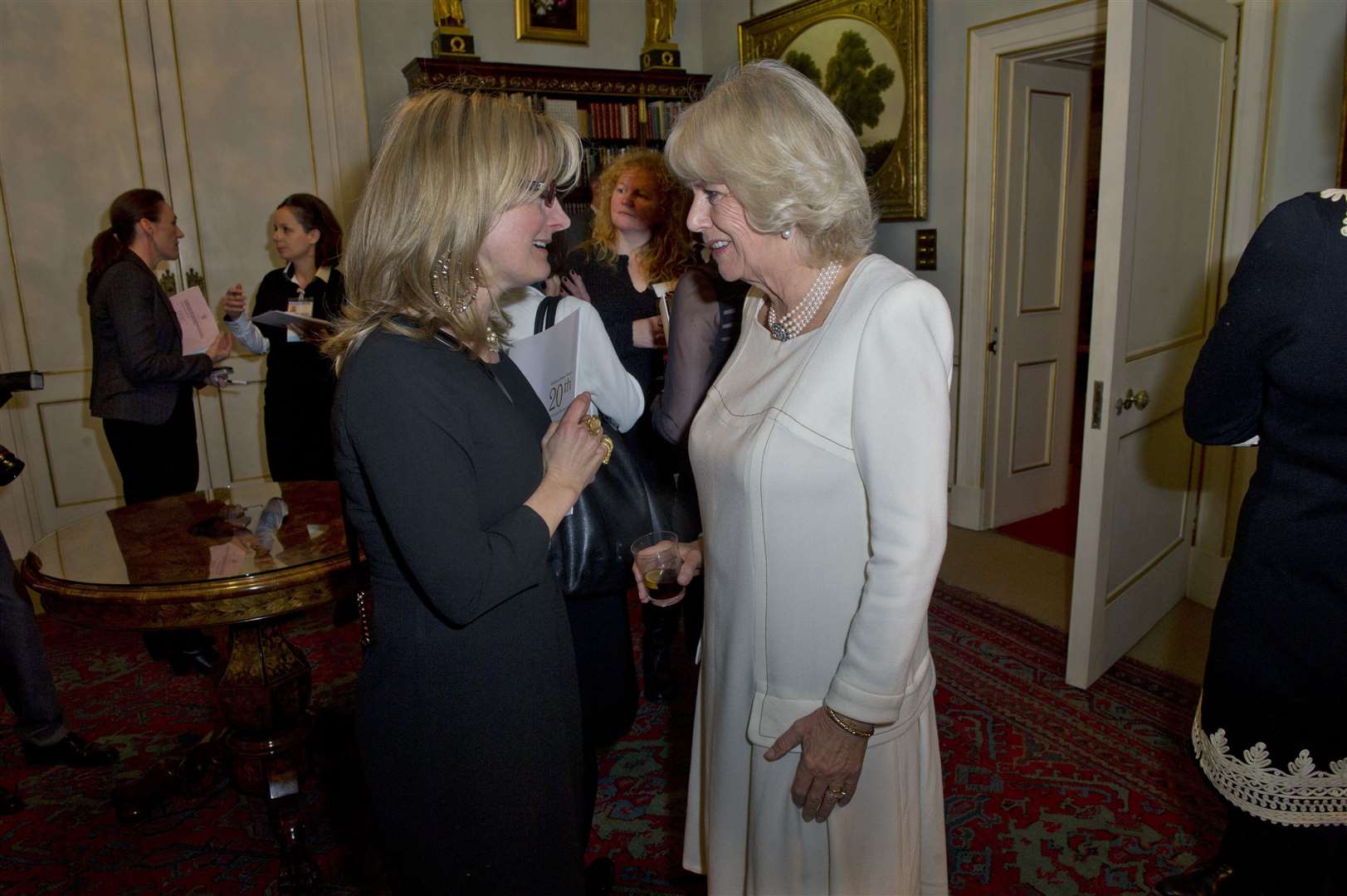 Cowell with the Duchess of Cornwall (David Rose/Daily Telegraph/PA)