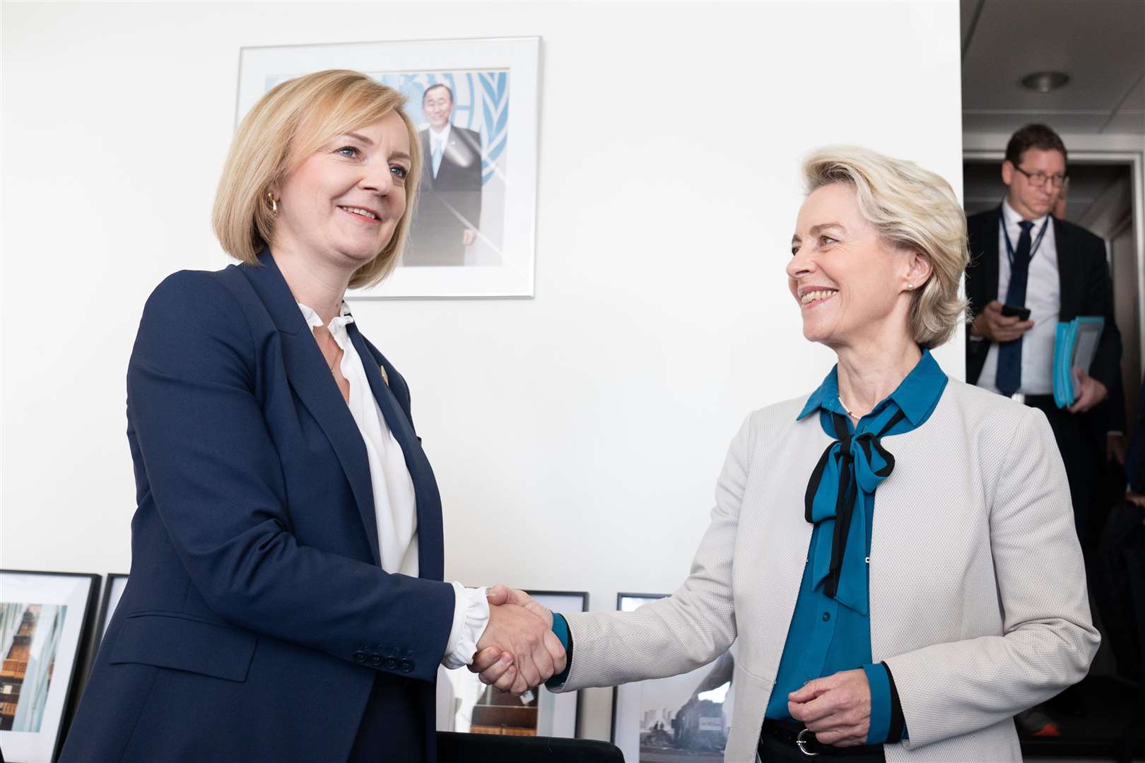 Prime Minister Liz Truss holds a bilateral with European Commission President Ursula Von Der Leyen (Stefan Rousseau/PA)