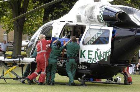 Woman airlifted to hospital