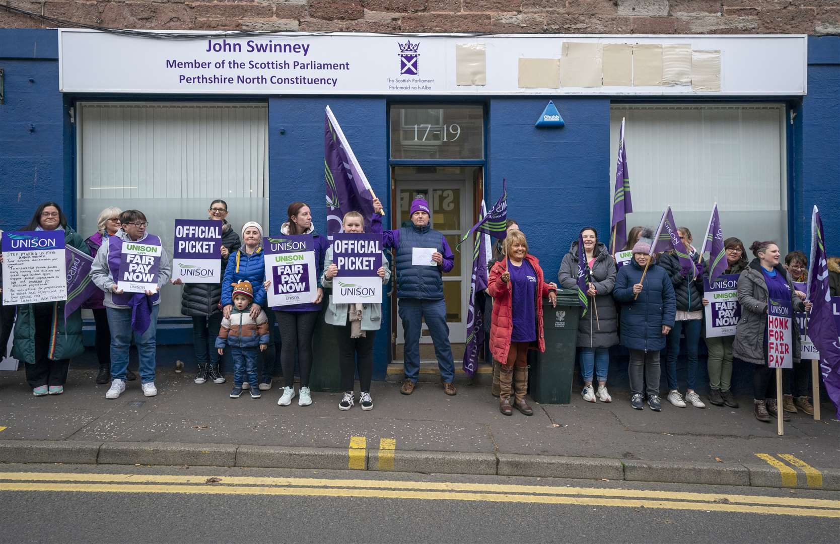 Unison members targeted Mr Swinney’s constituency (Jane Barlow/PA)