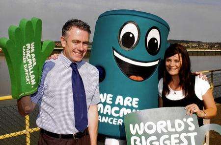 Medway Messenger editor Bob Bounds (left) supporting the World's Biggest Coffee Morning