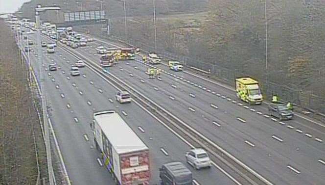 The emergency services hwere called to the A2 near the Bean Interchange. Picture: National Highways